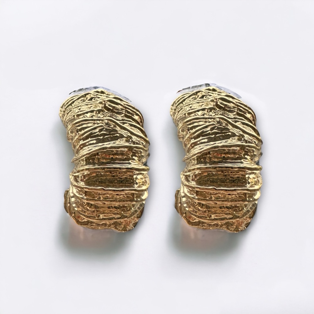 Gold Chunky Crescent Earrings